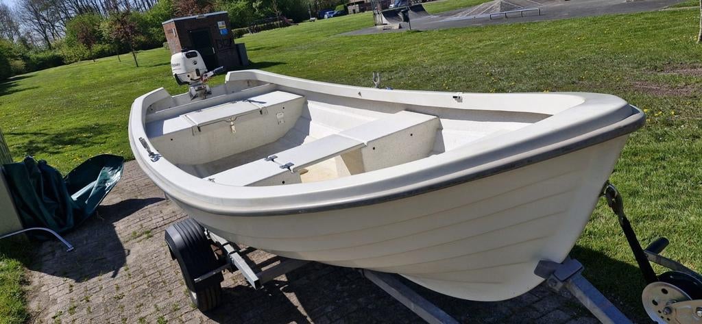 Mooie Crescent 42. Met trailer en motor, Watersport en Boten, Ophalen, Gebruikt, Tot 10 pk, 3 tot 6 meter