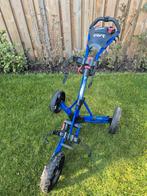 Blauwe Clicgear golftrolley 3 wiel €110,-, Ophalen of Verzenden, Gebruikt, Golfkar
