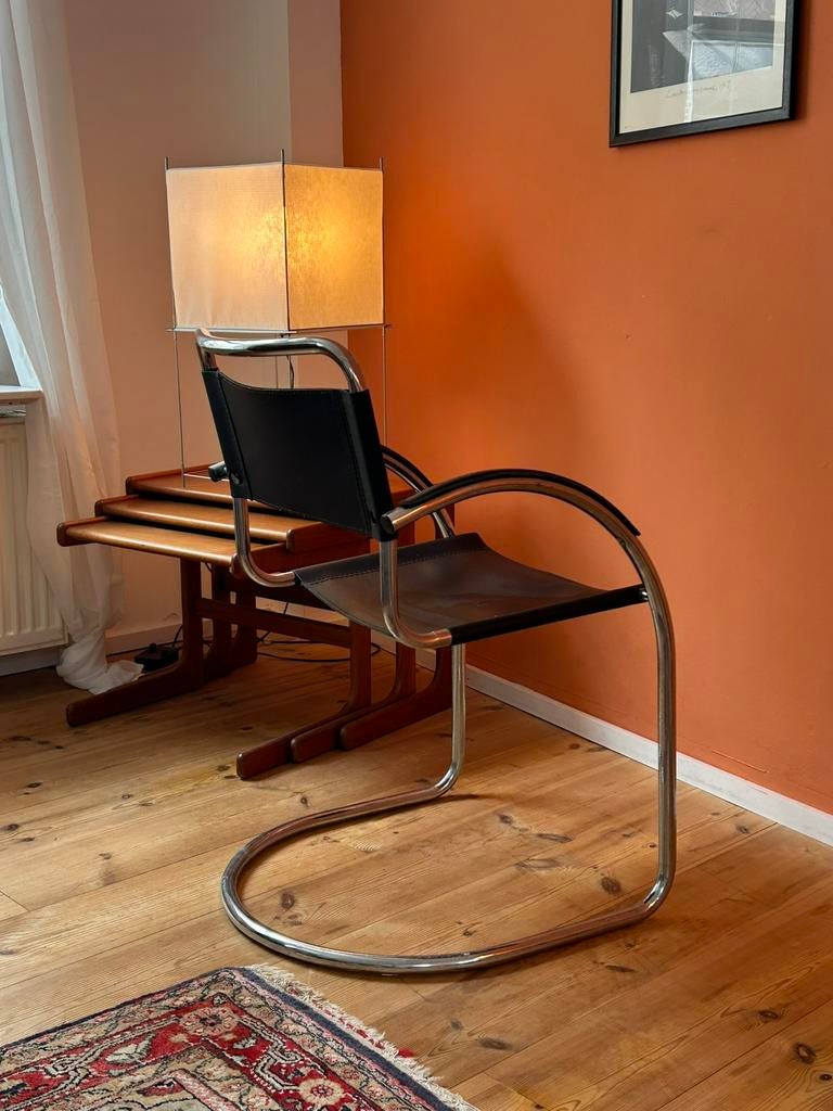 Bauhaus/mid-century stijl stoel, Huis en Inrichting, Stoelen, Ophalen, Gebruikt, Zwart, Vintage