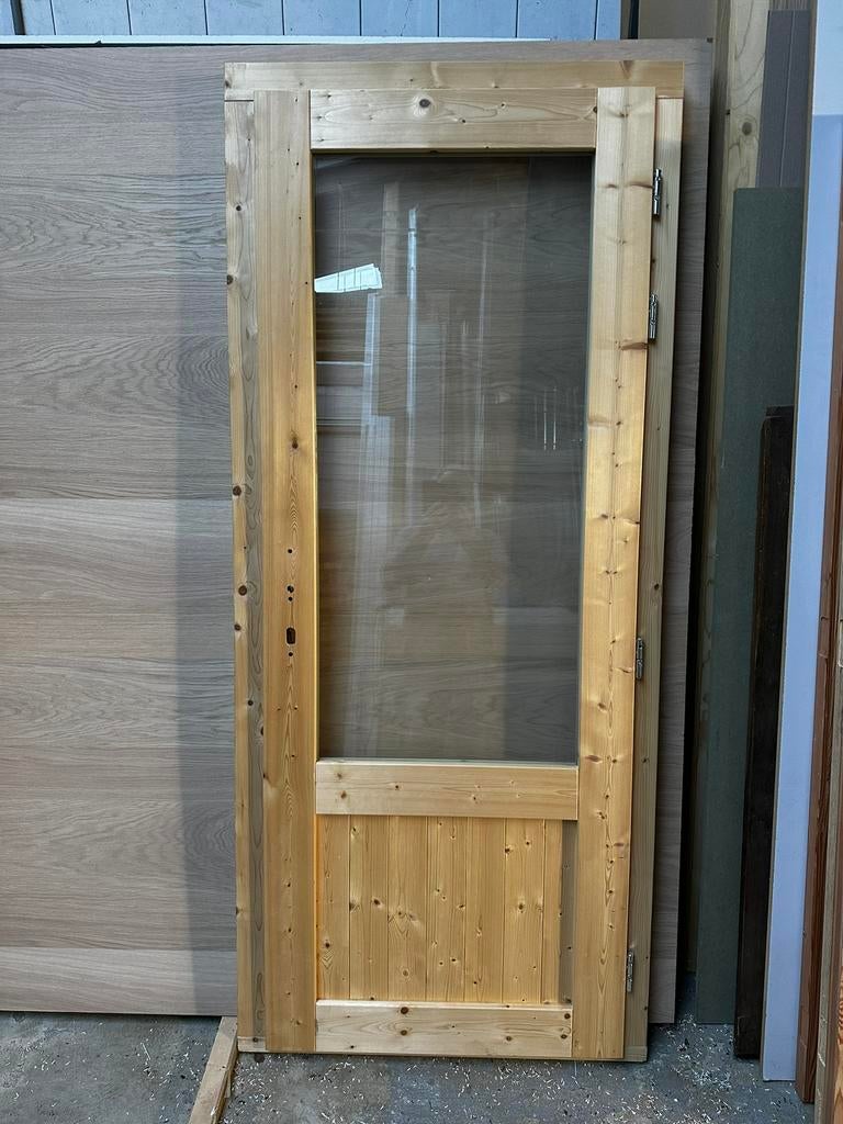 Deur tuinhuis blokhut vurenhout, Tuin en Terras, 1 tot 2 meter, Minder dan 3 meter, Ophalen of Verzenden, Zo goed als nieuw