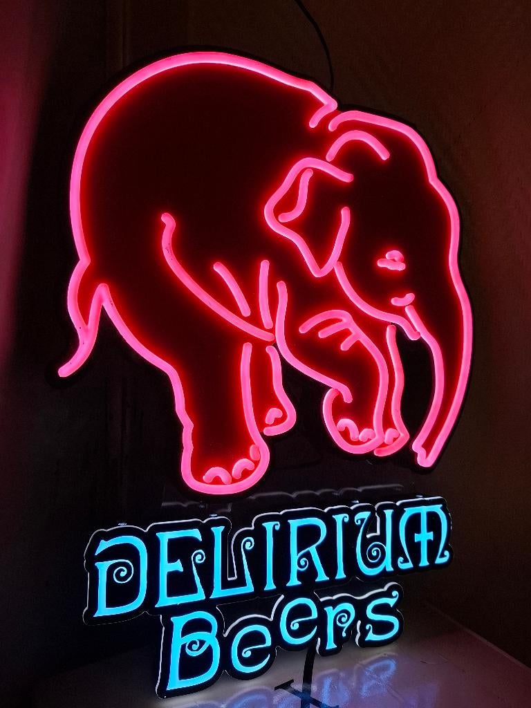 Lichtreclame Delirium bier, Ophalen of Verzenden, Nieuw, Lichtbak of (neon) lamp