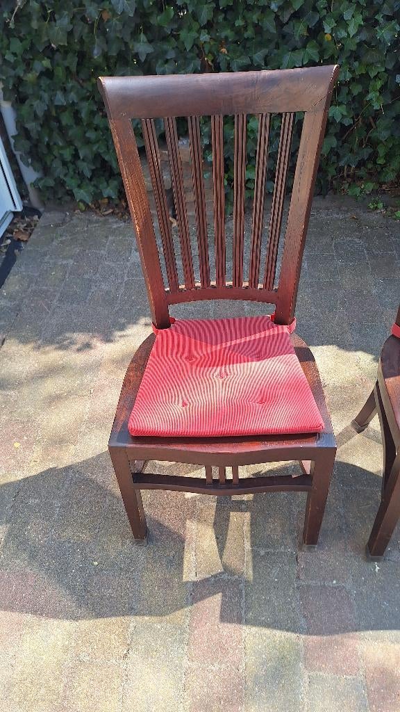 Eiken eetkamer stoelen, Ophalen, Gebruikt, Bruin, Vier