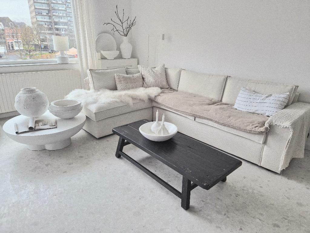 Oude houten elmhouten salontafel Woontheater Japandi loods 5, Huis en Inrichting, Tafels | Salontafels, Ophalen, 100 tot 150 cm