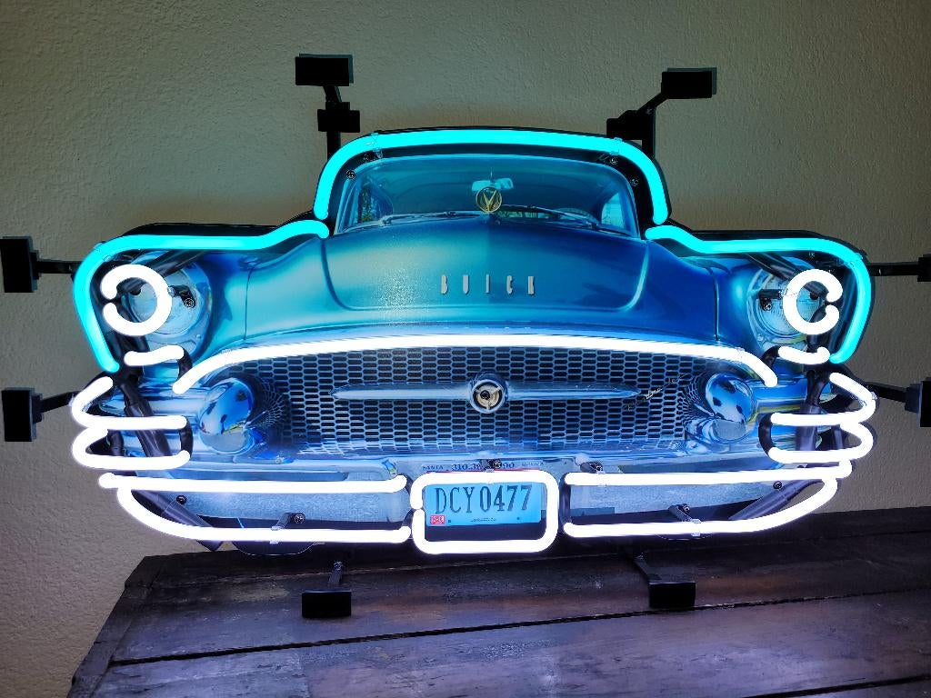 BUICK neonverlichting auto neon lamp retro fifties sixties, Verzamelen, Ophalen, Zo goed als nieuw, Lichtbak of (neon) lamp