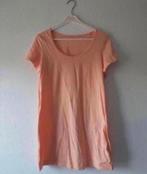 Mooie Perzikroze Pastel Jurk T-shirt Puur Katoen Extra Lang, Kleding | Dames, Positiekleding, Maat 38/40 (M), Jurk, Ophalen of Verzenden
