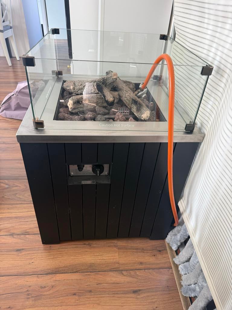 Cozy Living Sfeerhaard Faro 80x80 cm zwart, Ophalen, Gebruikt, Vrijstaande haard, Gashaard