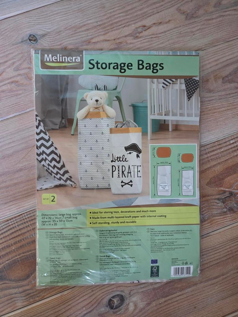 Melinera opbergzakken - 2 stuks - nieuw in verpakking, Ophalen, Nieuw