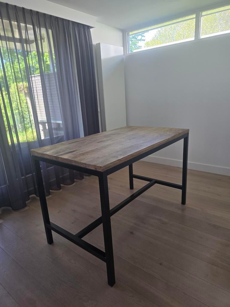 Bartafel mangohout industrieel, Ophalen, Gebruikt, 100 tot 150 cm, 50 tot 100 cm