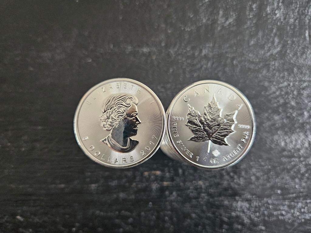 25x Zilveren Canadese Maple Leaf munten 2017, Ophalen of Verzenden
