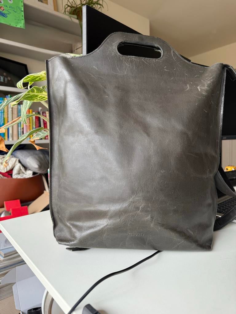 Myomy rugtas van echt leer, Gebruikt, 25 tot 40 cm, Ophalen of Verzenden, Overige merken