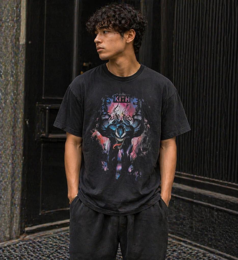 Kith X Marvel Symbiote Vintage Tee Black | M, Kith, Maat 48/50 (M), Zwart, Nieuw