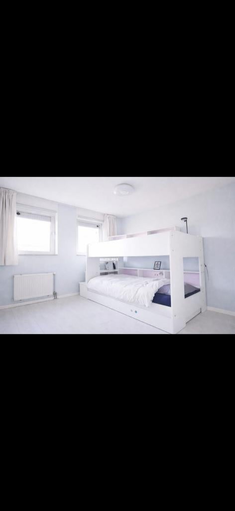 Wit stapelbed met opbergruimte, Ophalen of Verzenden