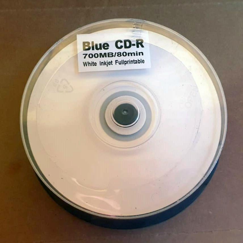 BLUE CD-R 80MIN / 700MB | WHITE INKJET FULL PRINTABLE, Ophalen of Verzenden, Nieuw, Cd, Op spindel