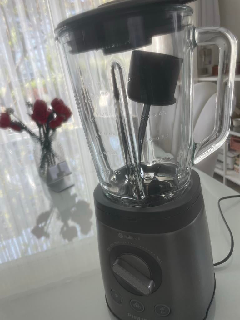 Philips ProBlend 6 Blender - 2L Glazen Kan - Ice Crush, 1 tot 2 liter, Ophalen of Verzenden, Gebruikt, 3 snelheden of meer