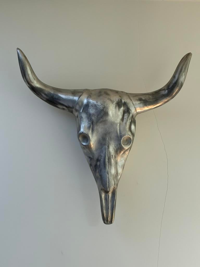 Metalen koeien schedel/kop, Ophalen, Metaal, 65 cm, Decoratieobject