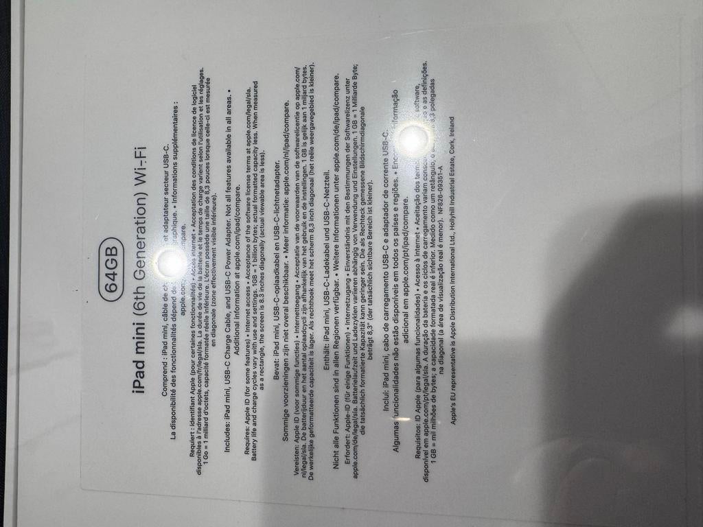 Nieuwe iPad Mini 6e generatie - Geseald in doos, Computers en Software, Apple iPads, Ophalen, 8 inch, Nieuw, 64 GB