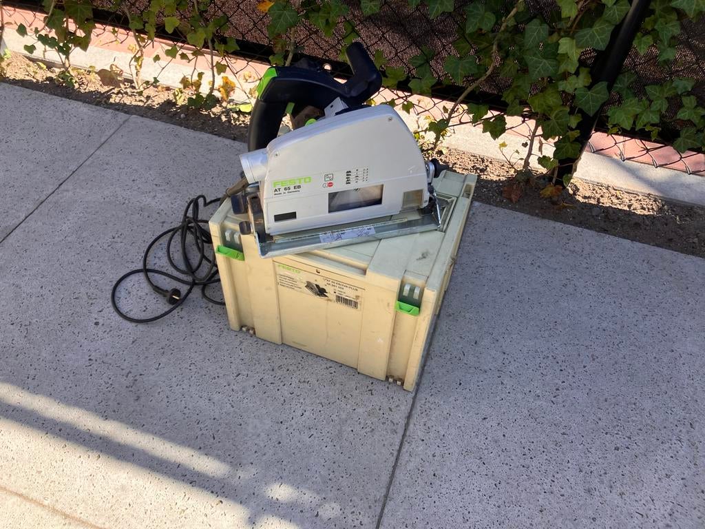 Festool invalzaag AT 65 EB met extra zaagbladen en klemmen, Ophalen, Gebruikt, Invalzaag, 70 mm of meer