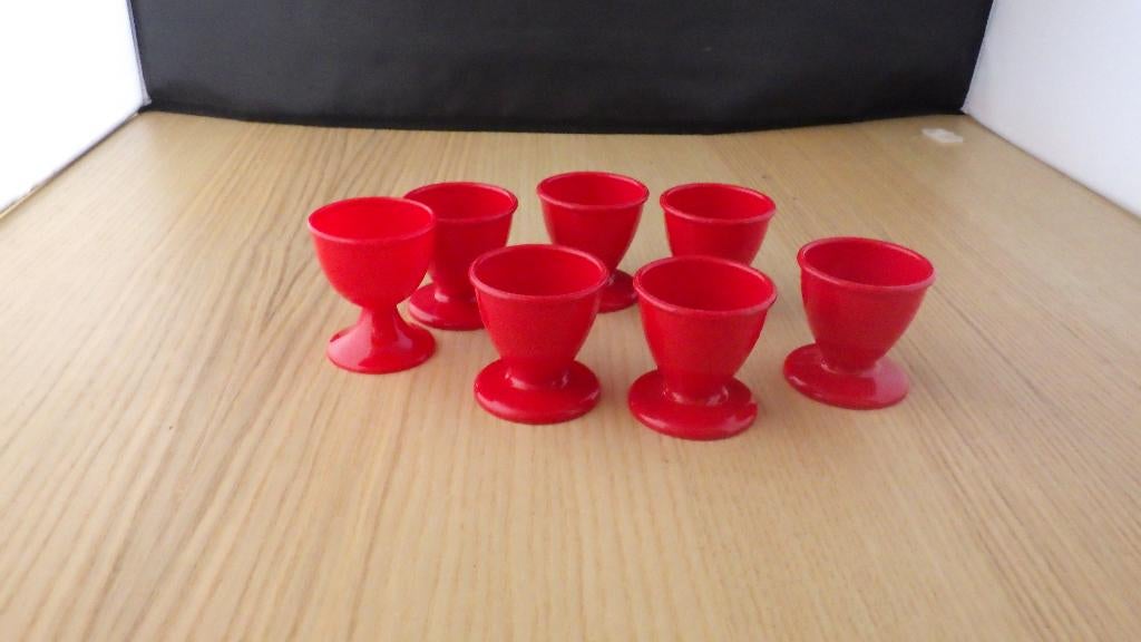 mooie retro rode eierdopjes, Verzamelen, Ophalen of Verzenden, Overige typen