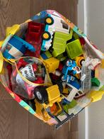 Grote zak Duplo met voertuigen en blokken, Ophalen, Inclusief minifiguren, Gebruikt, Duplo