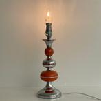 vintage LAMP Space-Age design chroom oranje retro tafellamp, Gebruikt, Space age retro vintage sixties seventies mid century design