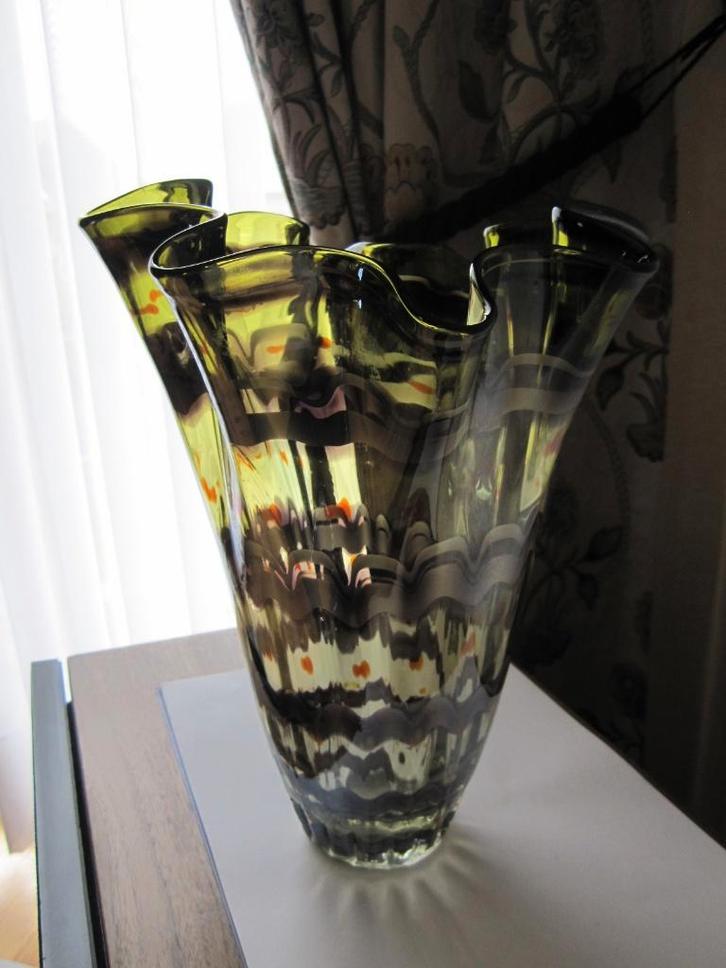 Grote mondgeblazen Murano art glass fazzoletto -, Antiek en Kunst, Antiek | Vazen, Verzenden