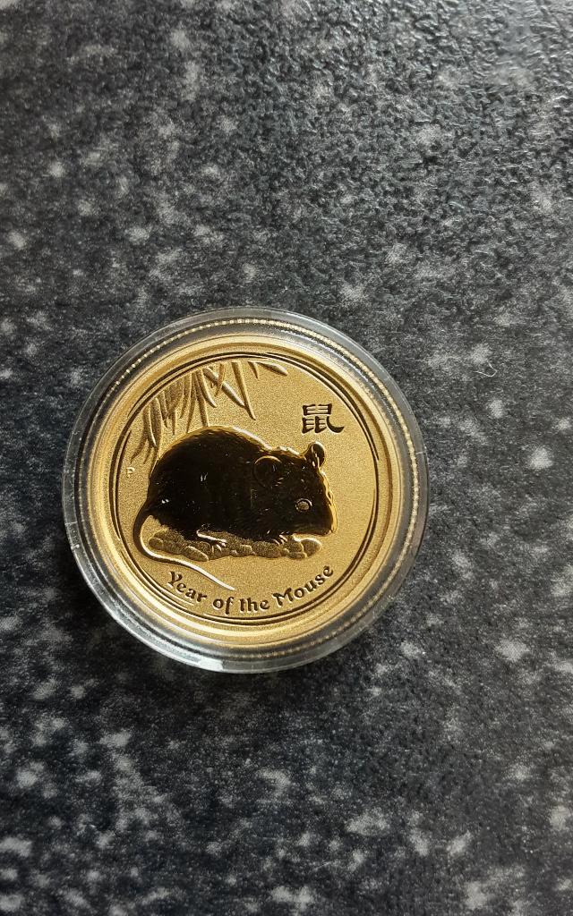 Gouden LUNAR II (2008), Postzegels en Munten, Edelmetalen en Baren, Goud, Ophalen of Verzenden