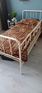 Wit metalen spijlenbed - Eenpersoons, Ophalen, Gebruikt, 90 cm, Eenpersoons