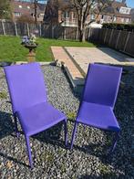 2 paarse stoelen, eetkamerstoelen, keukenstoelen, Ophalen, Gebruikt, Overige materialen