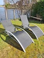 Set van 2 ligstoelen, Ophalen, Gebruikt, Metaal, Verstelbaar