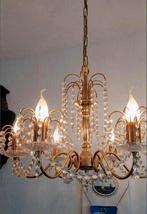 Vintage Kroonluchter met Kristallen, Ophalen, Zo goed als nieuw, Glas, Klassiek, Elegant, Luxe