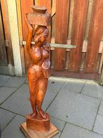 Indonesische houtsnijwerk vrouw, Antiek en Kunst, Ophalen