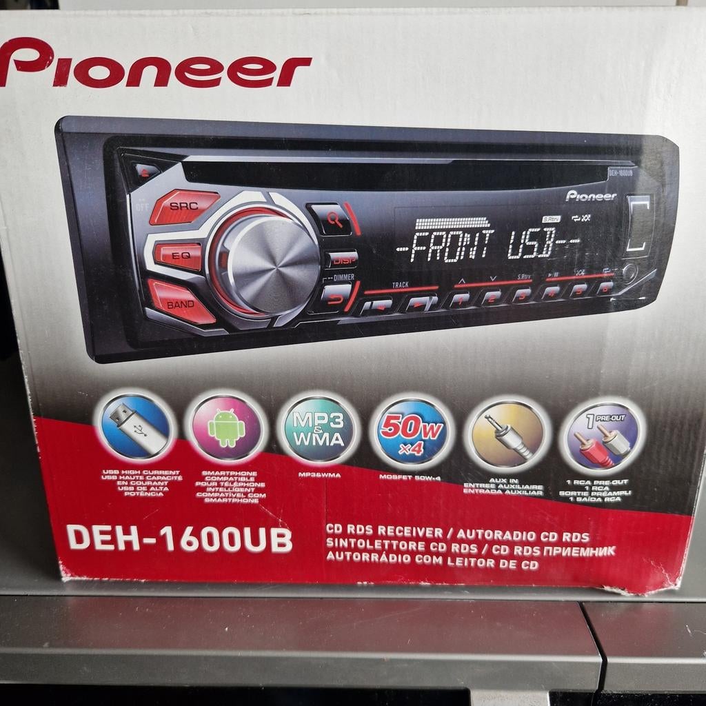 Pioneer DEH-1600UB Autoradio met USB en CD-speler, Ophalen of Verzenden, Gebruikt
