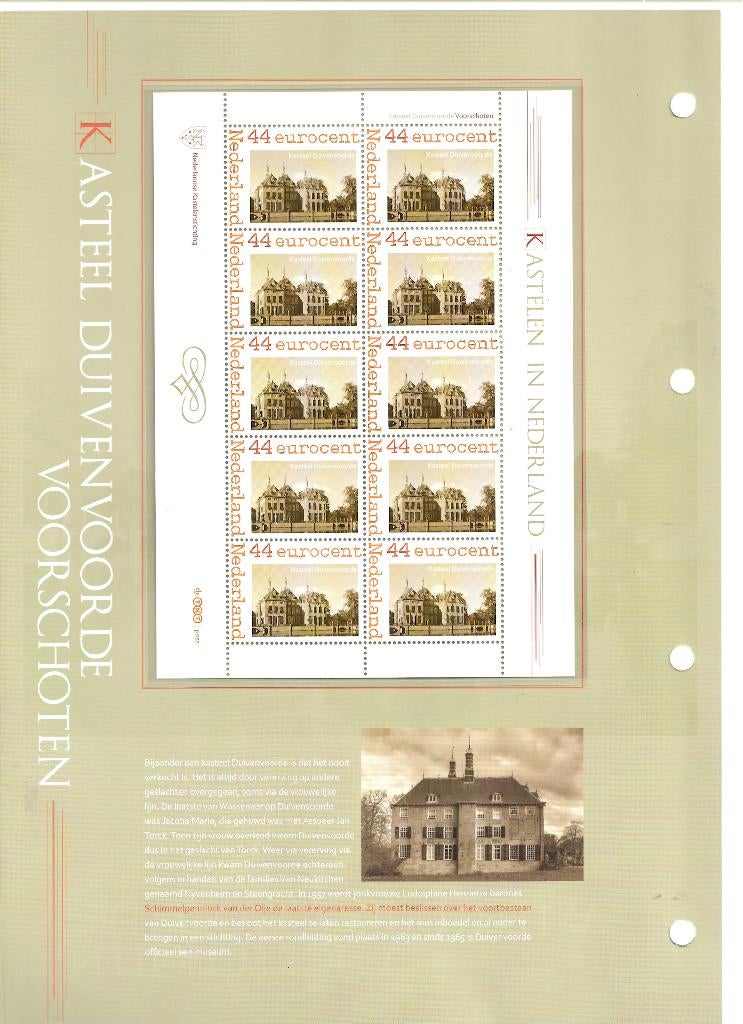 Vel persoonlijke zegels Kasteel Duivenvoorde, postfris, Ophalen of Verzenden, Postfris