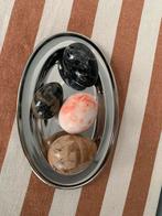 Vintage marmeren onyx eieren zwart bruin beige roze wit, Ophalen of Verzenden, Zo goed als nieuw