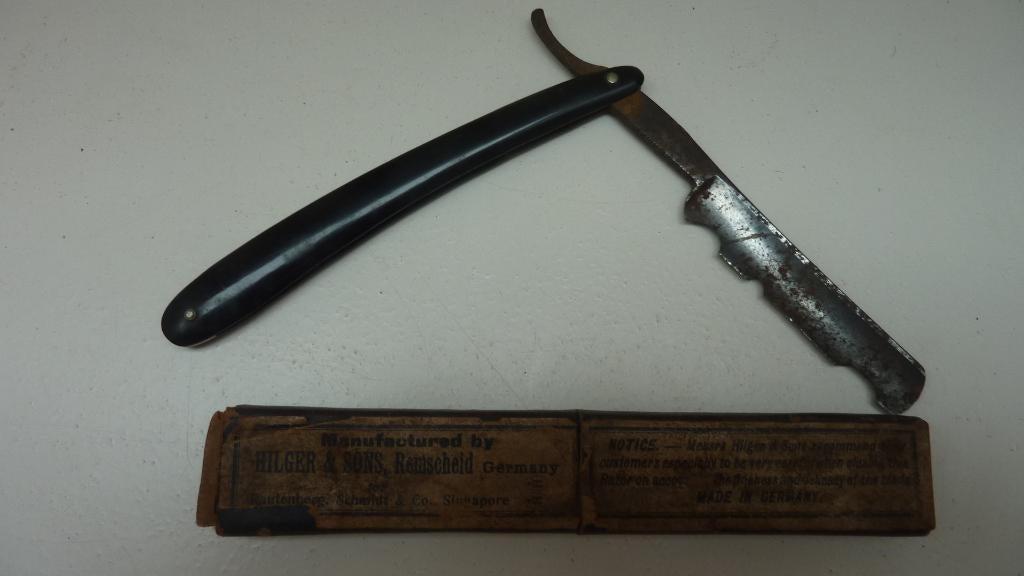 antiek scheermes in orgineel doosje, Antiek en Kunst, Ophalen of Verzenden