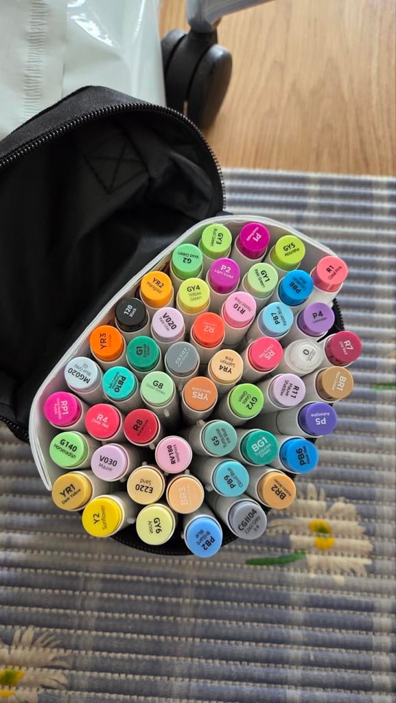 Ohuhu alcoholmarkers standaard kleuren 48 stuks, Hobby en Vrije tijd, Tekenen, Ophalen of Verzenden, Potlood of Stift