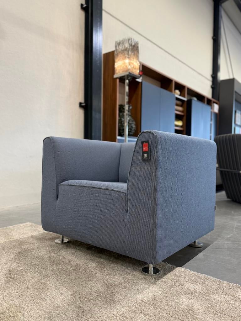 Nieuw Gelderland 4800 Fauteuil Opera stof Blauw design Stoel, Nieuw, Ophalen of Verzenden, 75 tot 100 cm, Gelderland