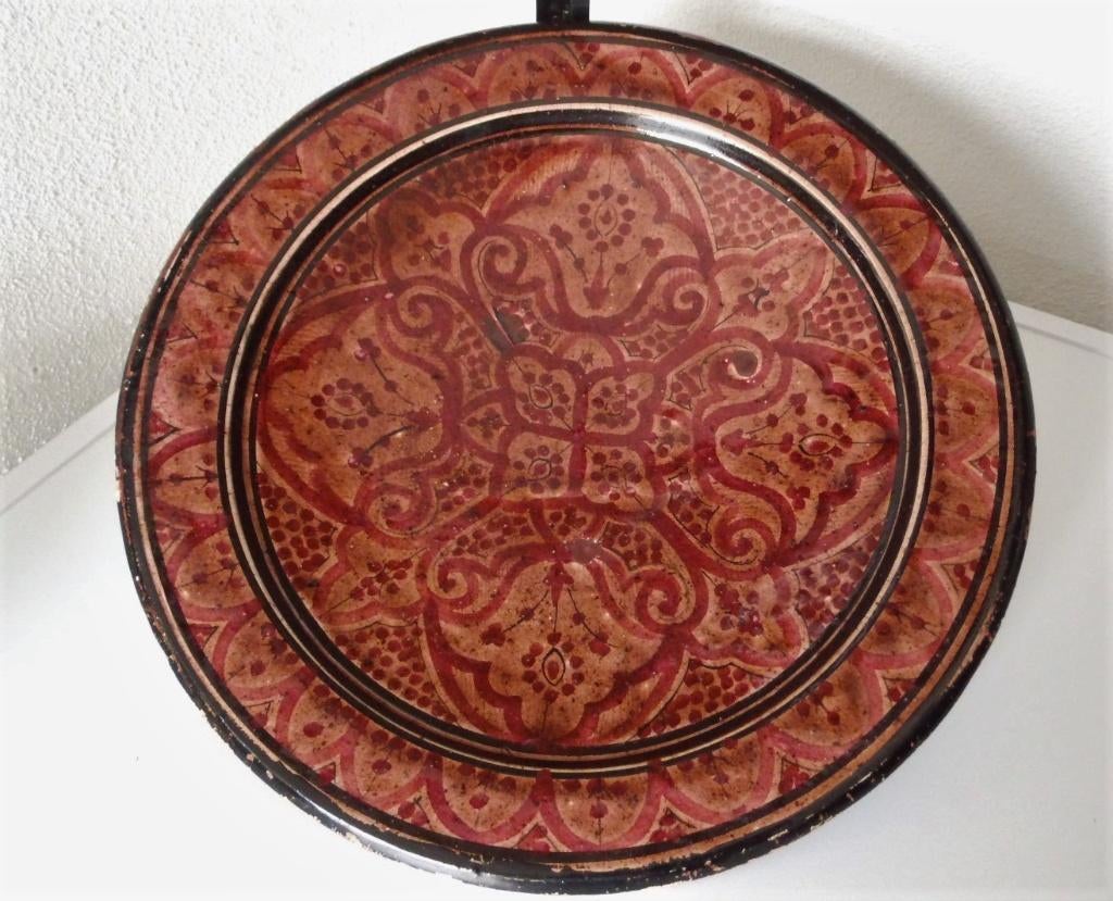 Safi vintage Marokkaans aardewerk schaal wandbord, Ophalen of Verzenden