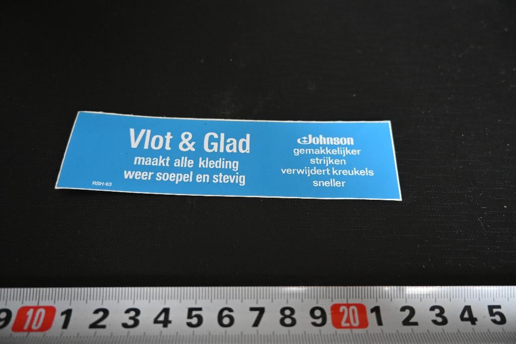 sticker JOHNSON Vlot & Glad maakt alle kleding weer soepel, Ophalen, Zo goed als nieuw