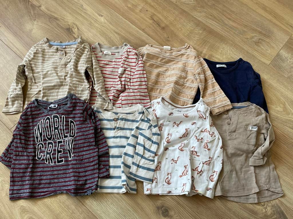 8 lange mouw shirts maat 80-86, nette staat, Kinderen en Baby's, Babykleding | Maat 86, Ophalen of Verzenden, Gebruikt, Jongetje of Meisje