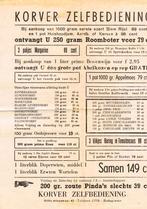 Korver Zelfbediening - Reclamefolder uit jaren '40, Ophalen of Verzenden, Gebruikt, Reclamebord