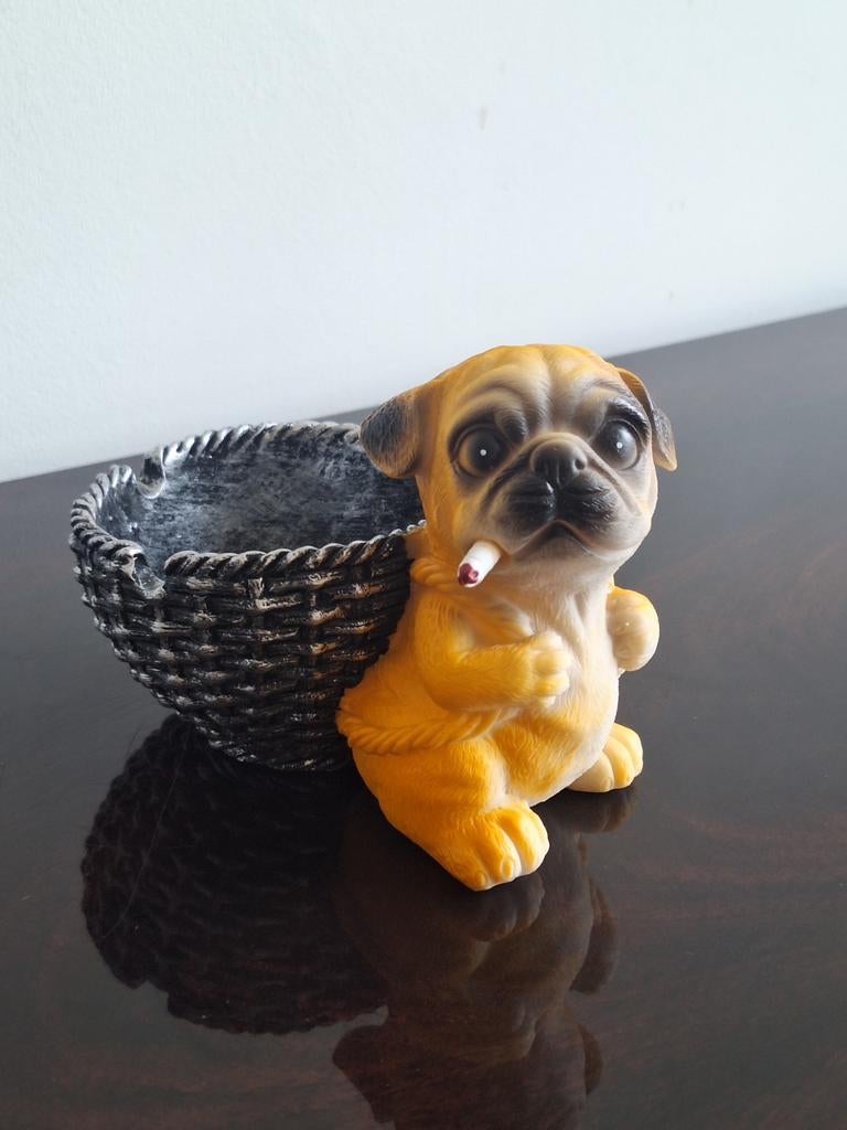 Decoratieve asbak met mopshondje, Meerkleurig, Overige stijlen, Nieuw, Ophalen of Verzenden