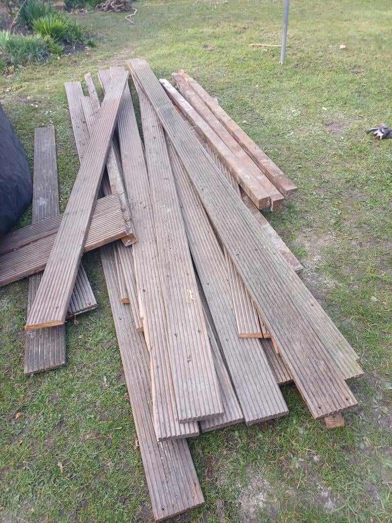 Bankirai planken, ongeveer 8 m²., Tuin en Terras, Palen, Balken en Planken, Ophalen, Gebruikt, Planken, Hardhout