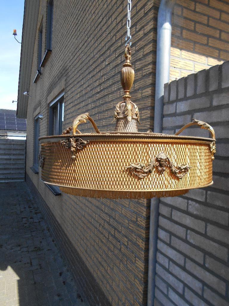 vintage hanglamp, Huis en Inrichting, Ophalen of Verzenden, Gebruikt, Glas, Minder dan 50 cm