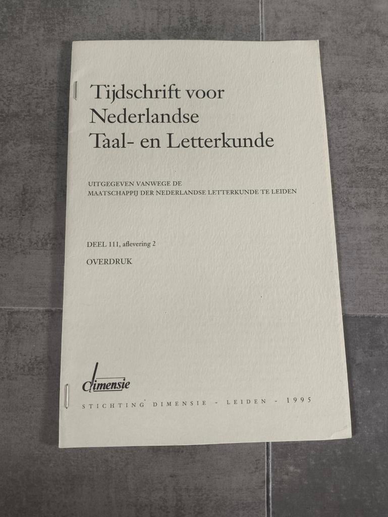 Tijdschrift voor Nederlandse taal en letterkunde, Boeken, Ophalen of Verzenden