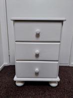 Set van 2 witte grenen nachtkastjes met lades, Huis en Inrichting, Slaapkamer | Nachtkastjes, Ophalen, Gebruikt, Minder dan 45 cm