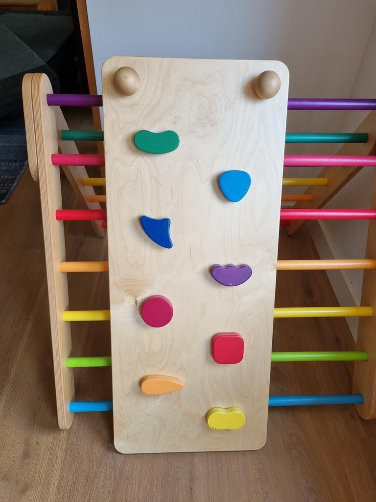Baby Natura Houten Pikler Klimdriehoek Regenboog Kleuren, Ophalen, Zo goed als nieuw, Overige typen