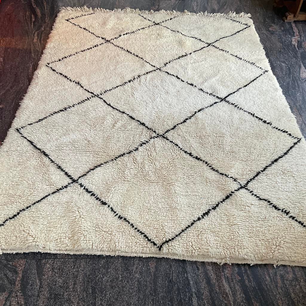 Mooie vrij nieuwe berber 250/170 cm, Ophalen, Wit, 150 tot 200 cm, 200 cm of meer