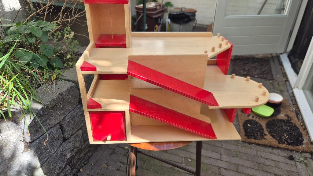 Van Dijk Toys houten garage, Ophalen, Gebruikt, Overige typen