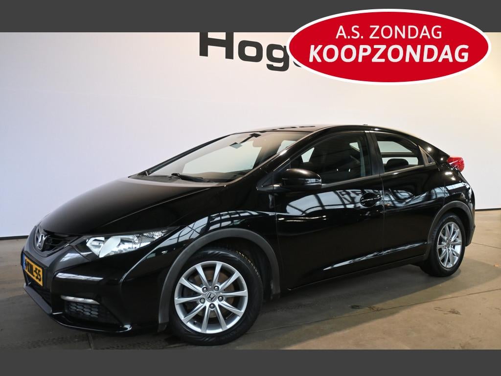 Honda Civic 2.2D Comfort Clima Navigatie Lichtmetaal Goed On, Auto's, Honda, Euro 5, Stof, Gebruikt, Zwart